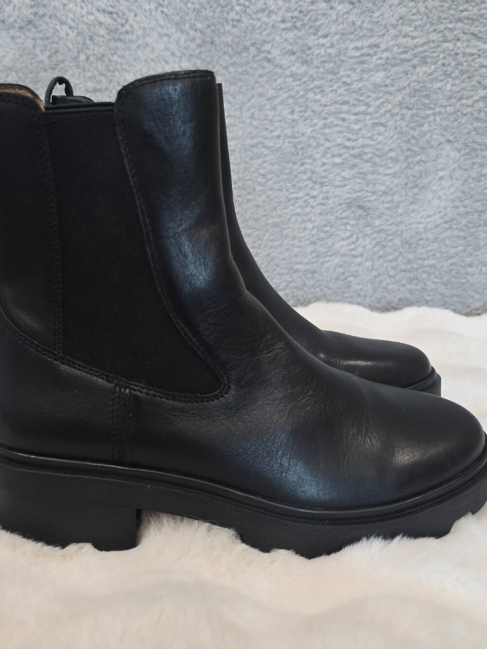 Madewell The Wyckoff Chelsea Lugsole Boot Black Leather Women's Size 7.5 NN020 - Picture 5 of 9
